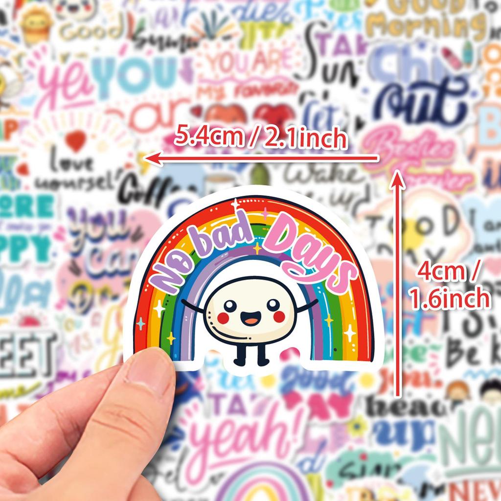 50Pcs Motivational Stickers for Adults Women Teens,Vinyl Waterproof Positive Inspiring Sticker for Laptop Words Phone Case