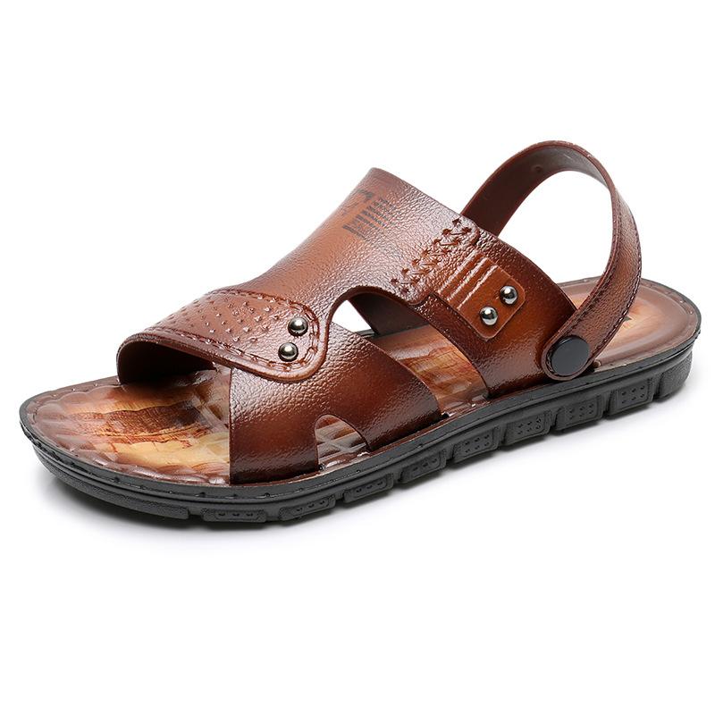 Мужские сандалии, пляжная повседневная обувь, тапочки на толстой подошве