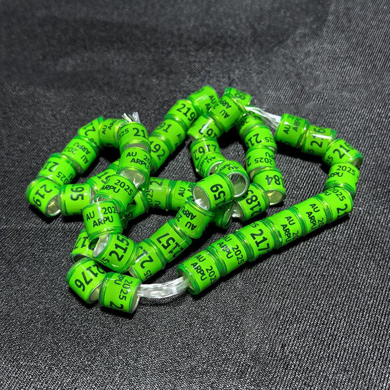 100 шт. Алюминиево-пластиковые кольца для голубей 2025 года с номером и буквой, кольца-знаки для ног птиц, идентификационные круги для летных соревнований, паломники