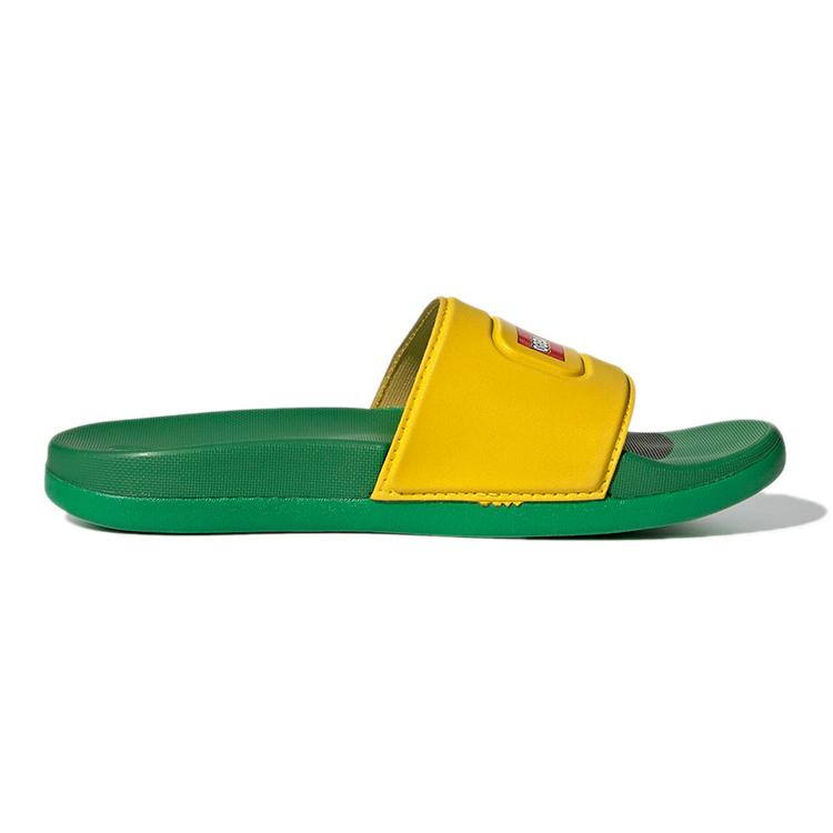 Детские шлепанцы LEGO x Adidas Adilette Comfort Желто-зеленые GV8233