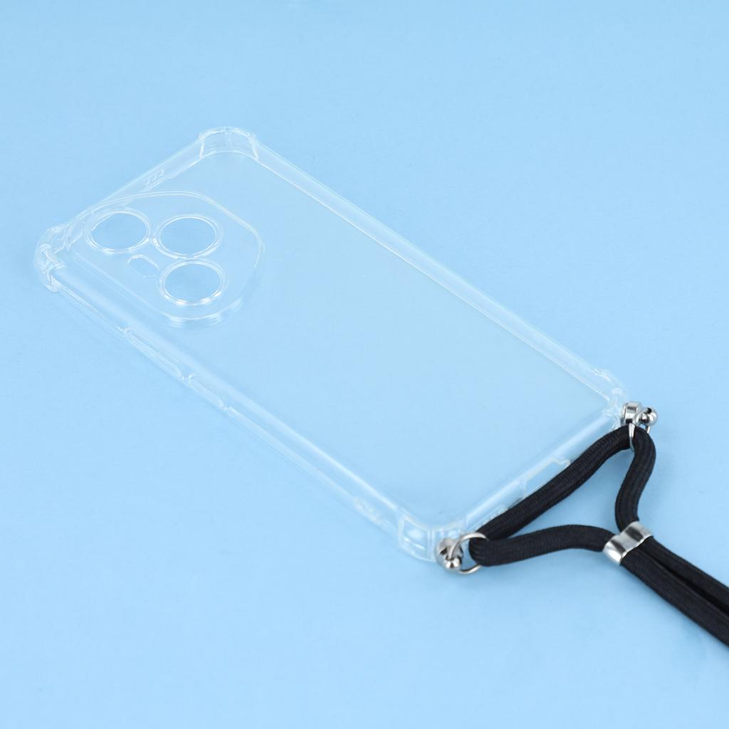 For Honor 400 Pro 5G (Global) Case Reinforced Corner TPU Clear Phone Cover with Lanyard