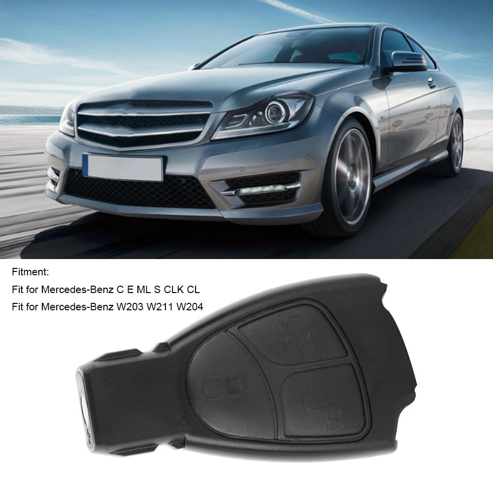 3 Buttons Car Key Fob Case Shell Black Replacement Fit for Mercedes Benz C E ML S CLK CL