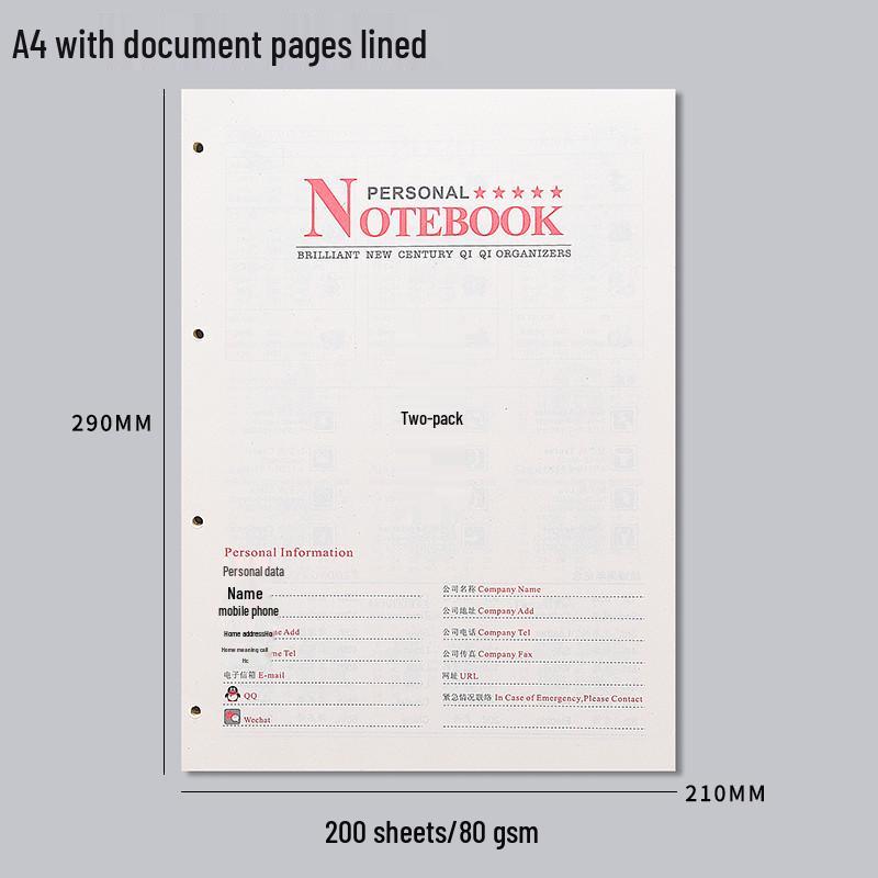 Блокнот A5 на кольцах, со съемными листами, для исправления ошибок, с бумагой формата A4 (6 отверстий), зажимной обложкой и кольцевым механизмом для страниц A6.