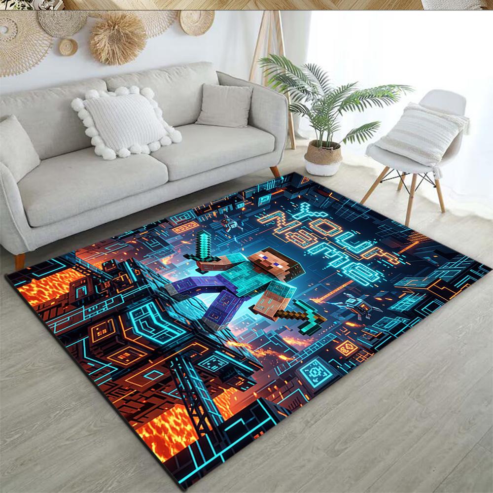 Minecraft Customized Name Area Rug Perfect For Decorate Room Balcony Outdoor Hallway Antislip Rug Anime Office Decor Gift For Festivals