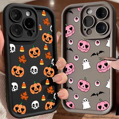 Тыква Хэллоуин Счастливый Мягкий Силиконовый Чехол Для iPhone 17 Pro 14 15 Plus 11 12 13 16 E Pro Max Чехол 17AIR Ударопрочный Чехол Для Телефона