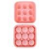 9-Compartment Covered Silicone Ice Cube Mold Dust-Proof Draining Design Ice Maker
