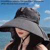 (One Size, Black) Women Sun Hat with Neck Flap Solid Breathable Wide Brim Beach Hat for Outdoor Hiking