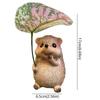 Cute Leaf Umbrella Hedgehog Figurine Weatherproof Handmade Garden Hedgehog Statue Resin Small Hedgehog Sculpture