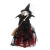 Коническое основание Украшение ведьмы Жуткая кукла ведьмы на Хэллоуин с метлой Юбка из марли Маленькая фигурка для домашнего декора Вечеринок Карнавалов
