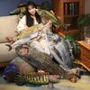 Simulated Piranha Torpedo Dragon Sea Bass Tilted Mouth Little White Rabbit Pillow Long Strip Cute Fish Plush Toy Doll