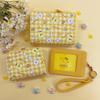 Официальный кошелек Pompompurin Sanrio к 30-летию, желтая клетка клевер, монетница, кошелек для купюр LF, держатель для проездного на катушке, держатель для поездок на работу, милые товары, подарок