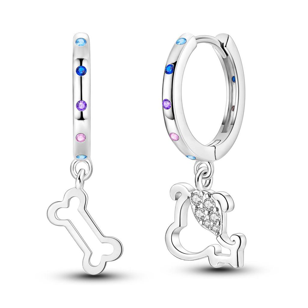 Copper Plated Hoop Earring For Woman Cat Dog Perfume Flower Pendientes Jewelry