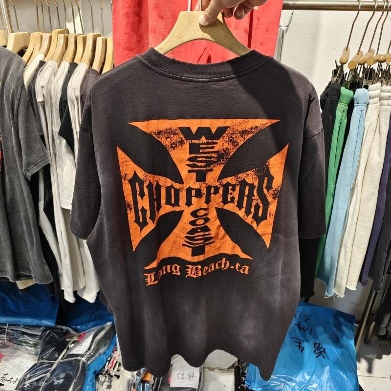 Винтажная футболка West Coast Choppers с принтом для женщин, хлопковая, дышащая, ретро, байкерская, свободный крой, повседневная