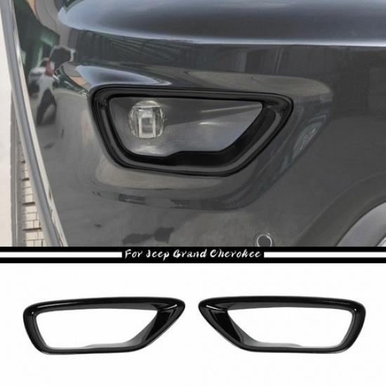 Car Front Fog Light Cover Fog Lamp Frame Trim For Jeep Grand Cherokee 18+ Black
