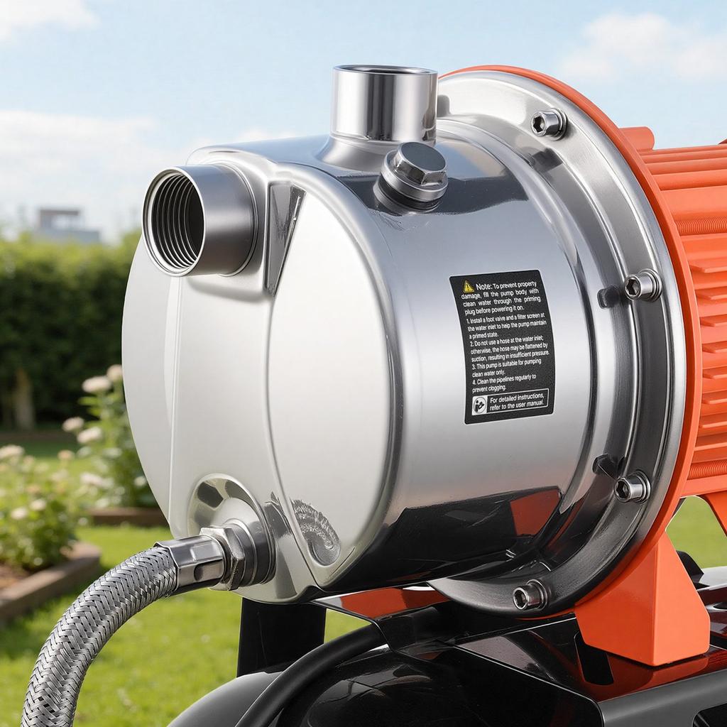 VEVOR 1.6 HP Shallow Well Pump with Pressure Tank, 230V 6000 LPH, Stainless Steel Irrigation Jet Pump with 19 L Tank, Automatic Water Booster System