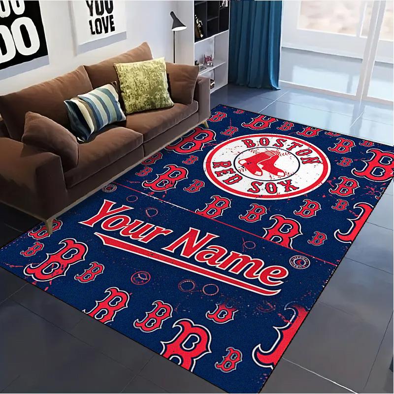 Name Custom Boston red sox logo Carpet Rug for Living Room Bedroom Home Sofa Decoration,Kids play Non-slip Floor Mat