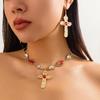European-American Cross-Border Palace Style Pendant Necklace with Red Gem
