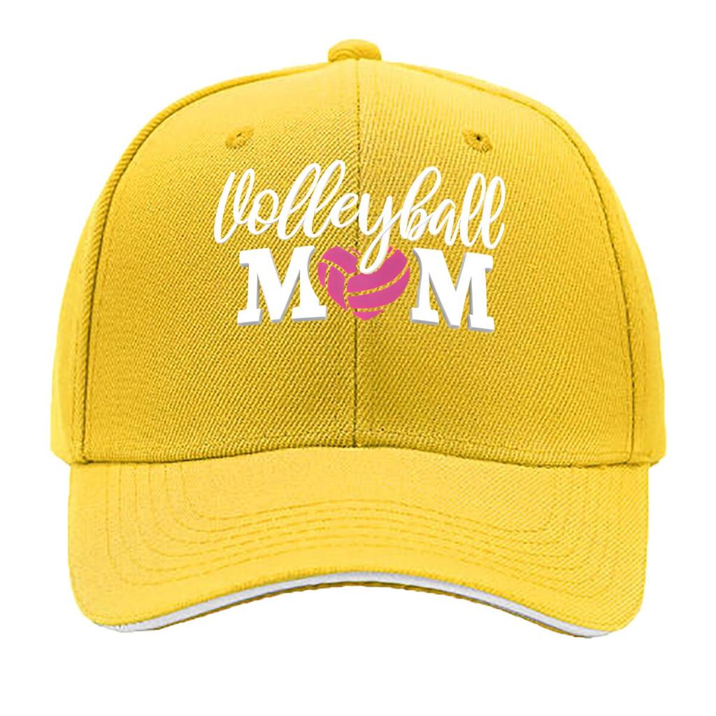 Volleyball Mom Love Heart Volleyball Baseball Cap Adjustable Breathable Golf Hat for Women Fashion Sandwich Baseball Cap
