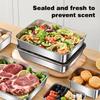 5 шт. Контейнер для хранения продуктов из нержавеющей стали, Контейнер для сохранения свежести с крышкой, Прямоугольный, для колбасы, лапши, фруктов