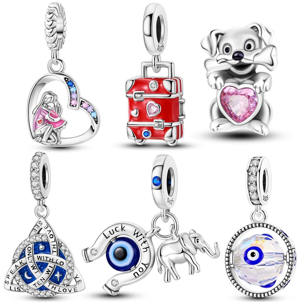 Медные Цветные Шармы Бусины Сердце Любви Подвеска Бабочка Подходят к Оригинальным Браслетам Pandora DIY Украшения Подарок