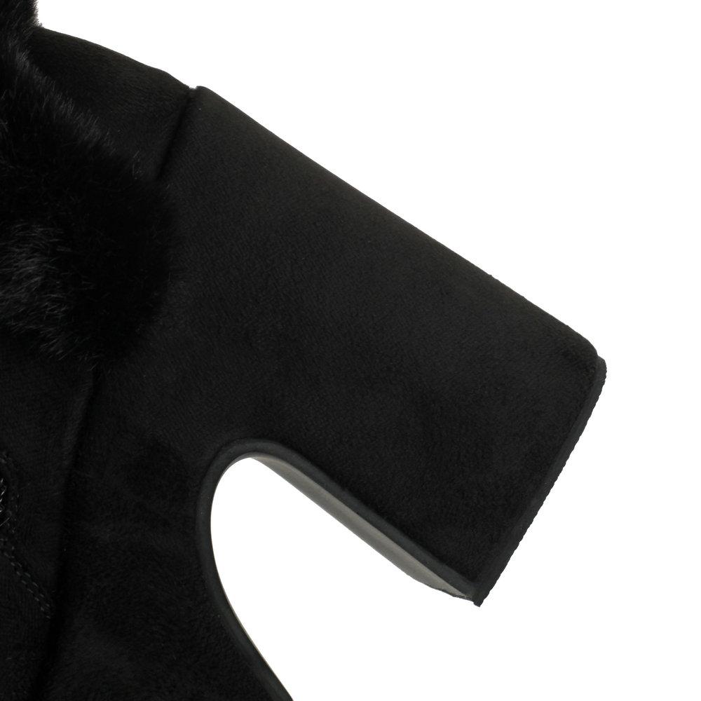 Lovely Lolita Mid-Calf Boots Women's Platform Thick Heels Sweet White Show Party Cosplay Ladies Fur Zipper Boots Pom-pom Pendant