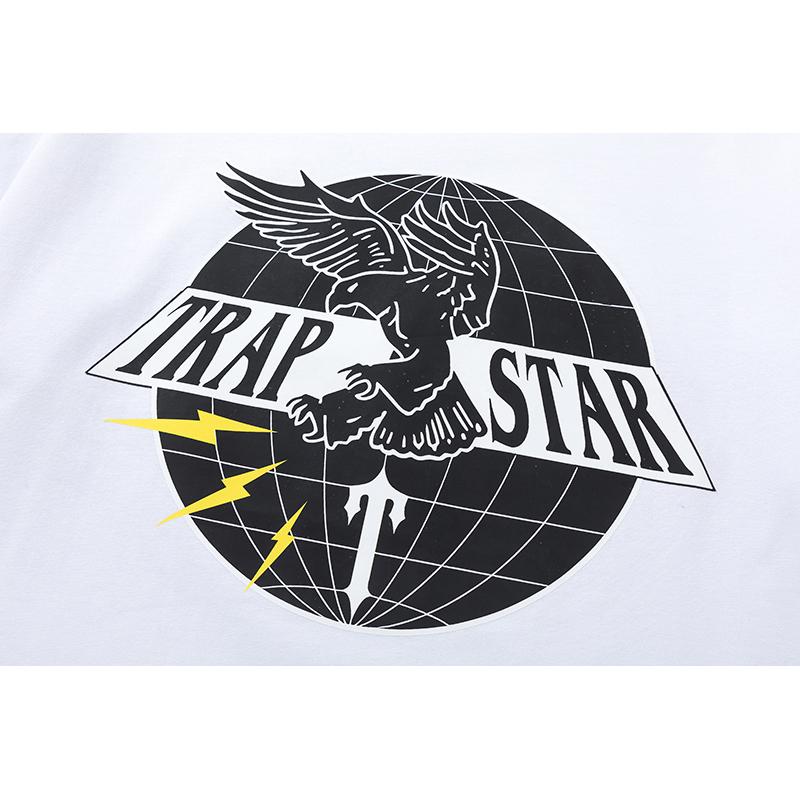 710 Trapstar London 2025 Лето Новая Высококачественная Хлопковая Круглая Горловина Свободная Футболка Большого Размера Для Мужчин и Женщин Парная Футболка