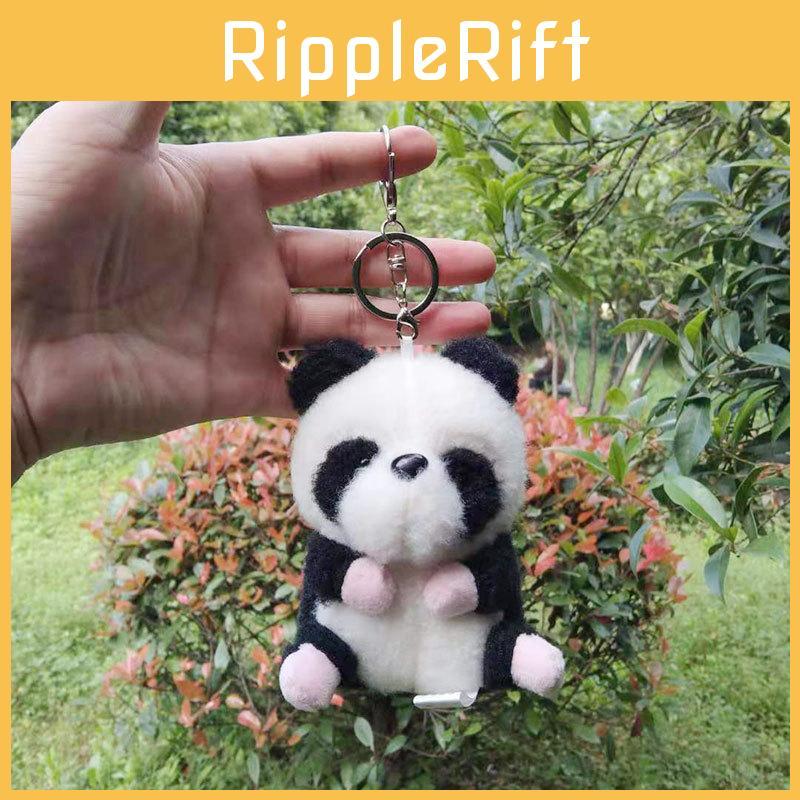 Plush Animal Charming Keychain With Adorable Cow And Panda Design Gift Perfect