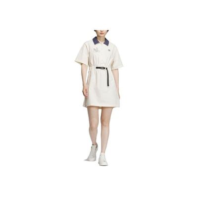 Оригиналы X Nagaba Collaboration Logo Повседневное поло с завышенной талией Спортивное дышащее платье с коротким рукавом Женские платья Белого цвета IS0625
