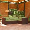Day and Night - Day and Night 4-piece Garden Furniture Set and Brown Synthetic Rattan Cushions