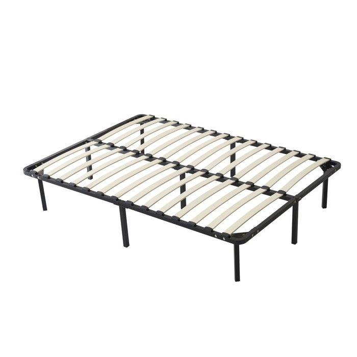 Jacky - Solid and Comfortable Bed Base 140x190 X 29 Cm Slatted Frame 9 Metal Legs - Quick and Easy Assembly