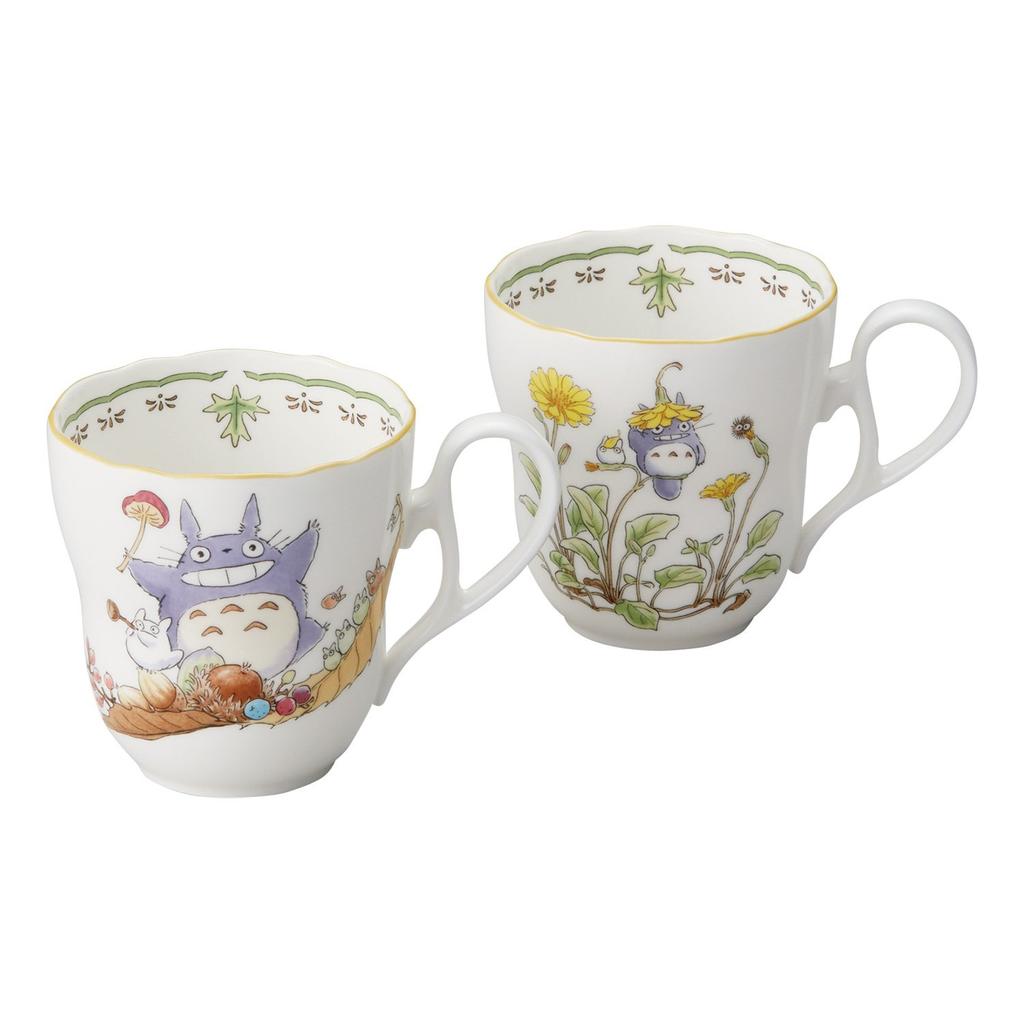 Кружки Noritake (Парный набор) 375 мл Мой сосед Тоторо Безопасный для микроволновой печи 2 штуки Костяной фарфор 4924-37LTP97855