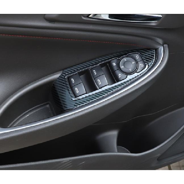 Для Chevrolet Malibu 2016- Набор накладок на панель стеклоподъемников под карбон