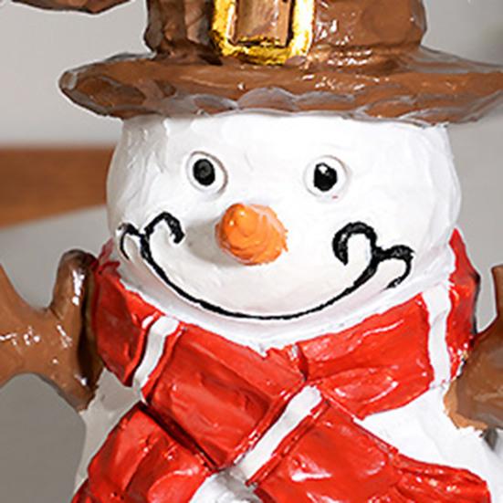 Santa Claus Snowman Resin Figurine Christmas Tabletop Decoration for Home Office Desk Festive Holiday Gift