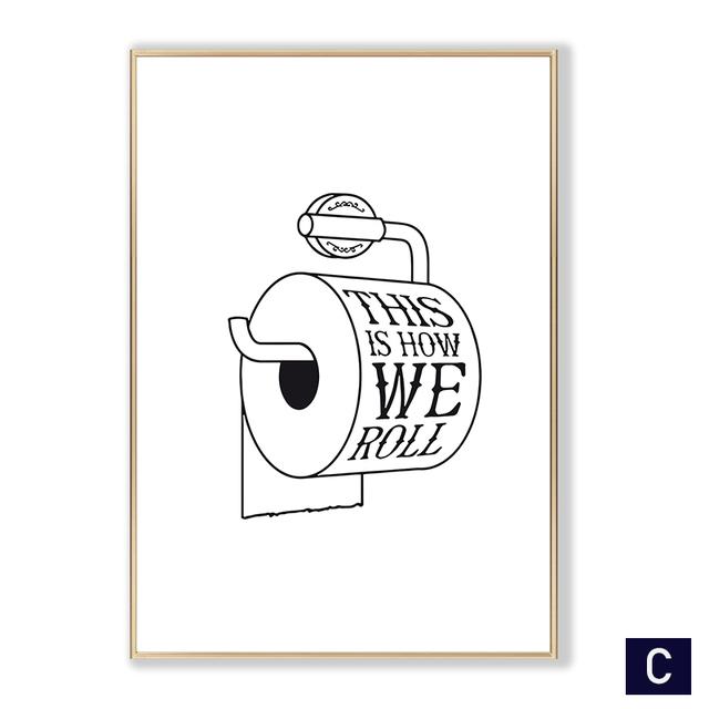 Забавные цитаты для ванной комнаты, настенная живопись на холсте, скандинавские черно-белые постеры, принты для туалета, туалета, юмористические картинки, домашний декор для ванной комнаты