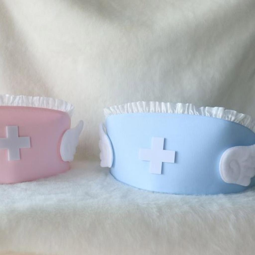 Adult Nurse Hat with Angel Wings Decoration Nursing Hat Costume Accesories Halloween Role Play Party for Women