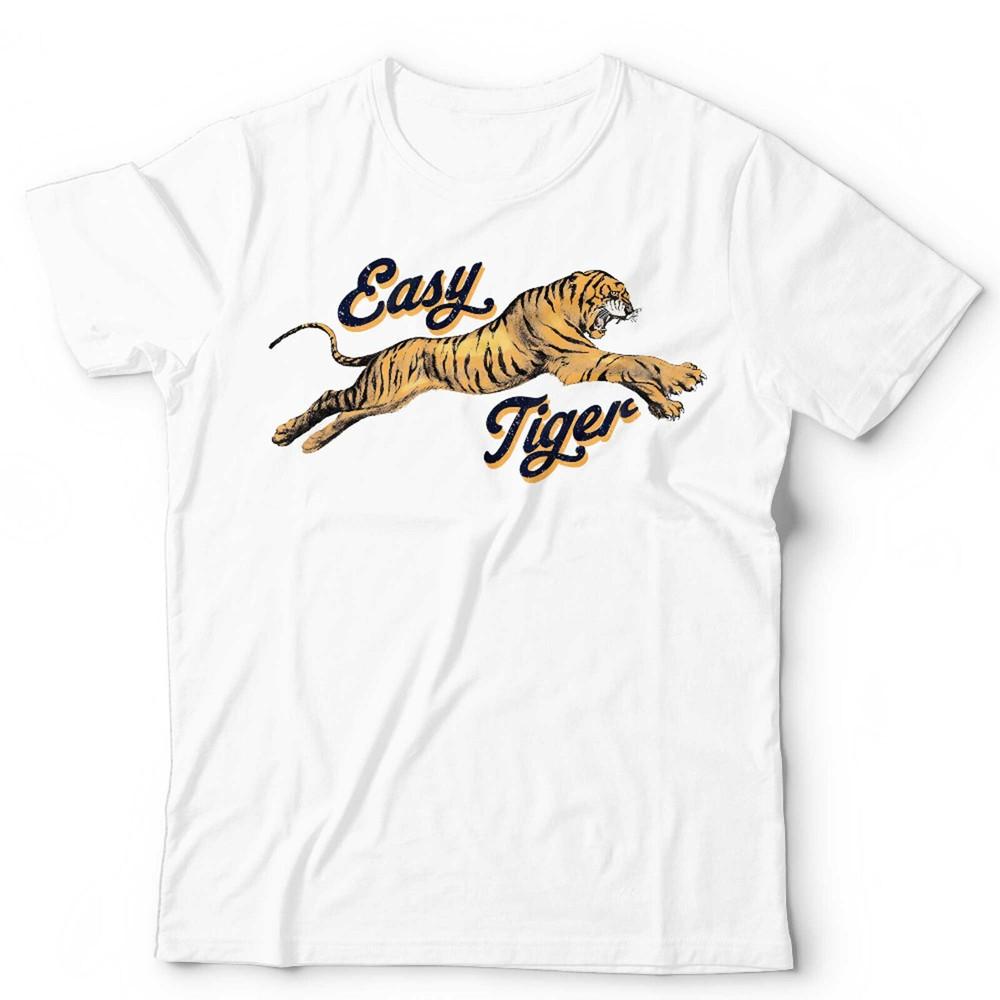 Easy Tiger T Shirt Retro Unisex Kids Vintage Trendy Hippster Old School Trad