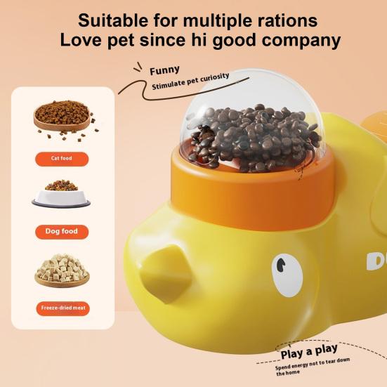 Интерактивная игрушка-пазл для медленного кормления собак, большой вместимости, не содержит БФА, легко моется, игрушка-диспенсер для лакомств для собак в форме мультяшной утки