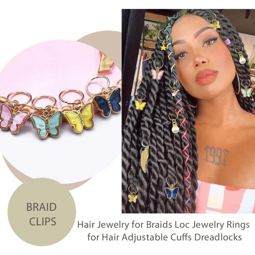 20pcs, Colorful butterfly set, electroplated gold hair accessories and headwear, DIY pendant combination, alloy pendant