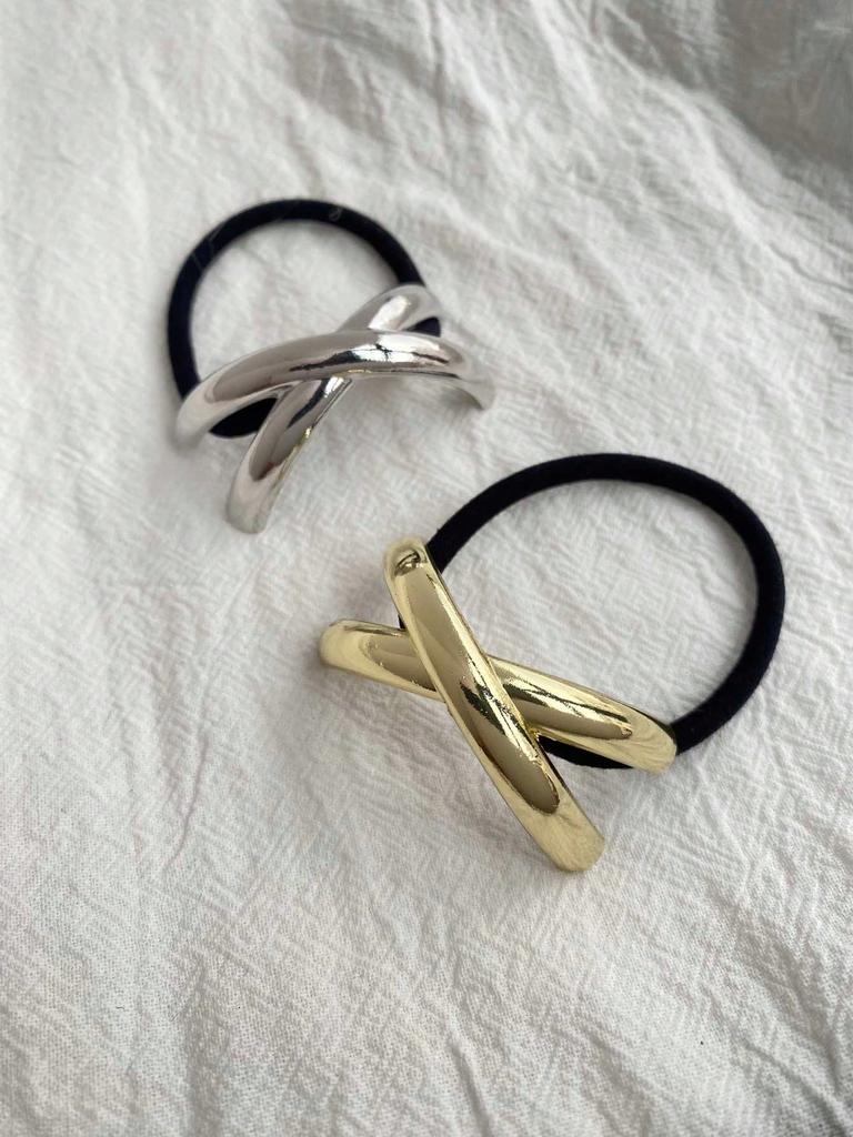 Elegant Golden Metal Simple Hair Tie Women's Luxury Style Ponytail Holder Simple Chic Hair Tie Hair Ring Ponytail Elastic Band Hair Accessories