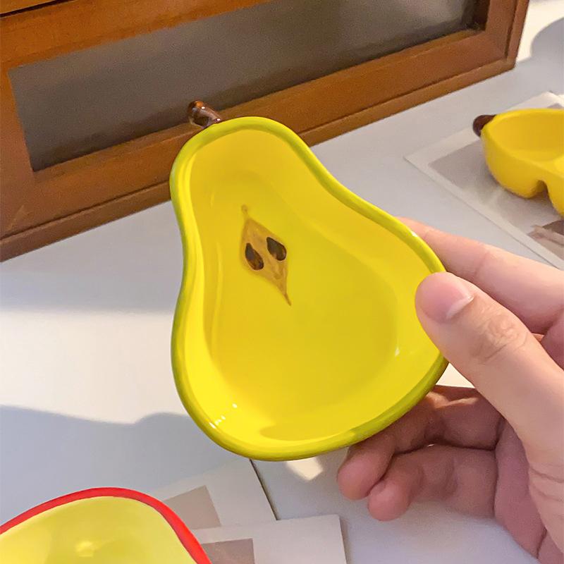 Креативная фарфоровая тарелка в корейском стиле, милая форма фрукта, керамическая домашняя посуда, блюдца для соуса/приправ для барбекю/хот-пота