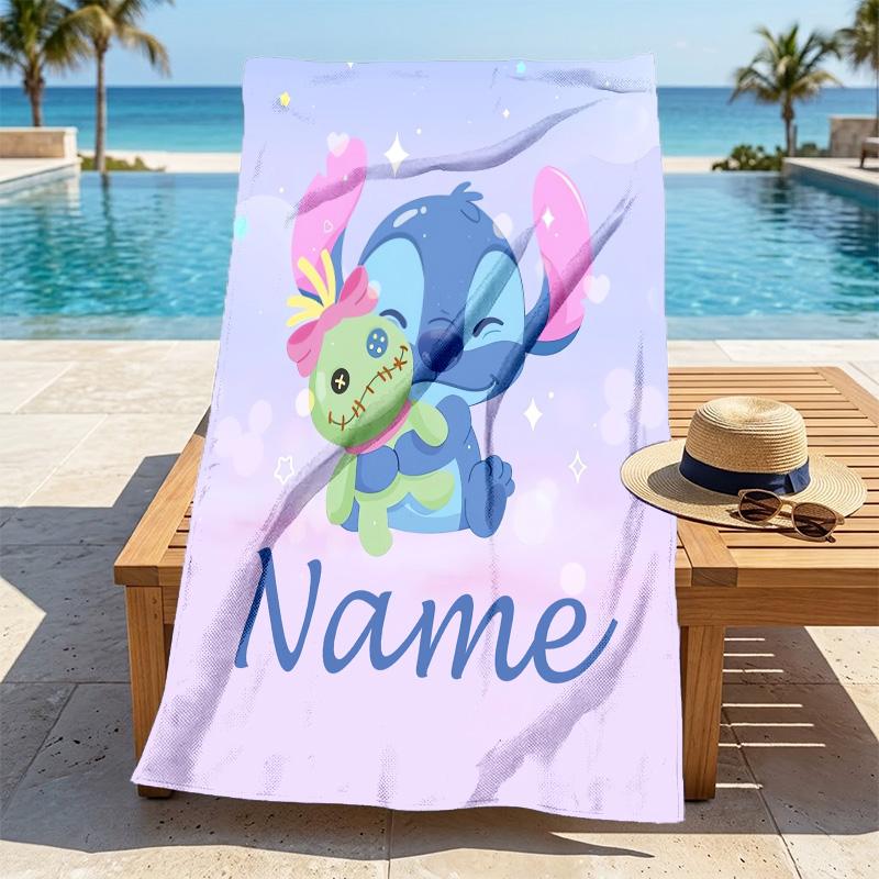 Custom Name Island Paradise Stylish Digital Printing Beach Towel Quick‑Drying Absorbent Blanket for Beach Pool Gym Travel