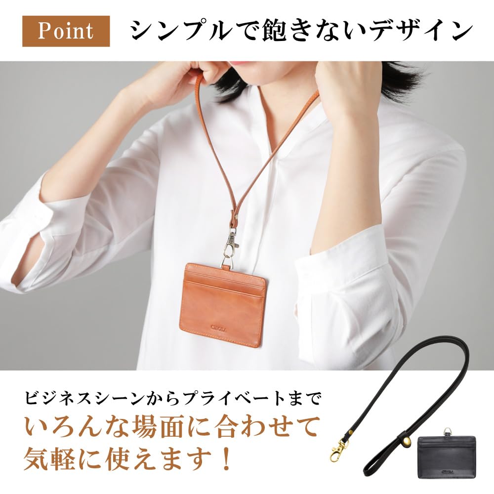 Держатель удостоверения личности из коровьей кожи премиум-класса, шейный ремень, комплект из натуральной кожи, держатель бейджа, чехол для пропуска, кожаный шейный ремень, защита от утери при падении