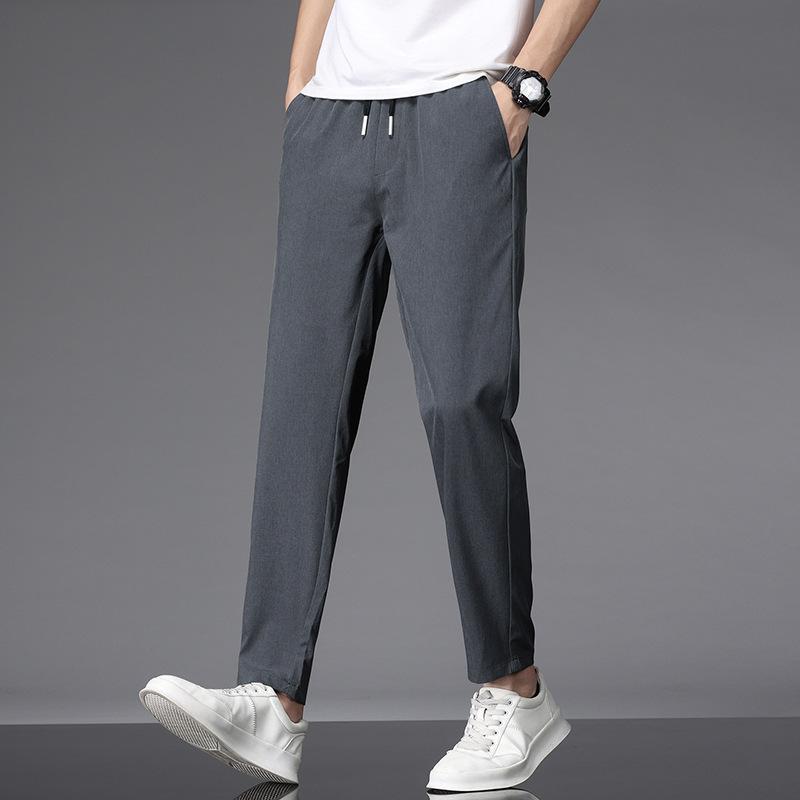 Эластичные повседневные брюки мужские спортивные брюки мягкие укороченные брюки мужские свободные прямые брюки мужские
