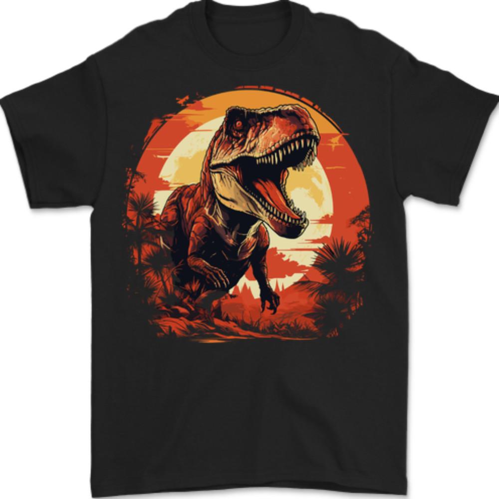 26 T-Rex Moon Landscape Dinosaurs Mens T-Shirt 100% Cotton Unisex T-Shirt