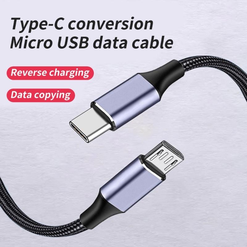 1m Type C To USB 5Pin Charging Cord Nylon Braided Data Cable 480Mbps Data Transfer Wire Line Support OTG Function