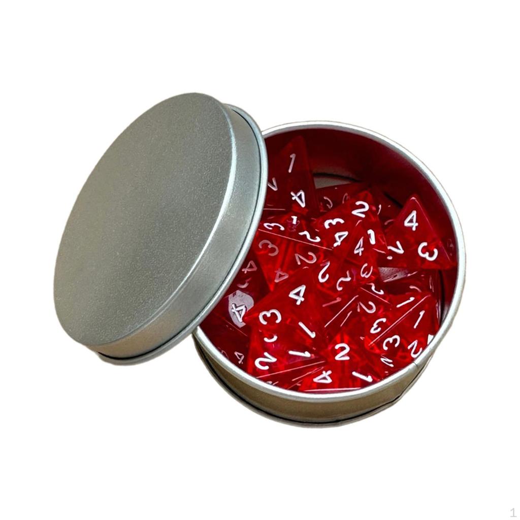 Набор из 25 четырехсторонних кубиков для ролевых игр, набор акриловых многогранников, D4, 16 мм