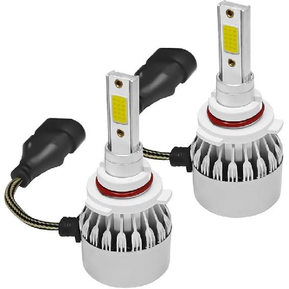 2 PCS 9005/HB3 Car LED Light Replacement, 3800LM 6000K Super Bright Waterproof C6 Fog Lighting Bulb, Plug & Play Led Headlights High And Low Beam Car