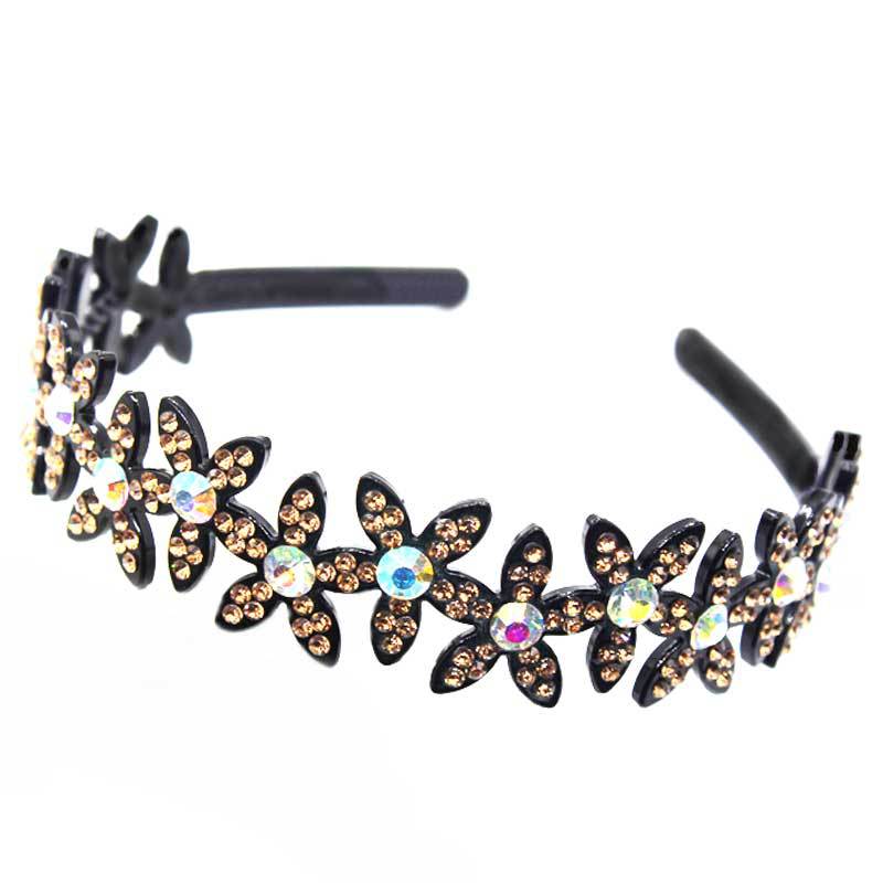 Новая повязка для волос в корейском стиле, плетеная, прижимающая волосы, с бриллиантовой сеткой, повязка для волос знаменитости, нескользящий головной убор, пластиковая повязка для мытья лица, заколка для непослушных волос