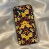 Красочный Хиппи Бохо Ретро Цветочный Чехол для Телефона для Iphone 16 15 14 13 12 11 Pro Max Xr X Xs Mini 8 Plus SE 2022 Черный Мягкий Силикон