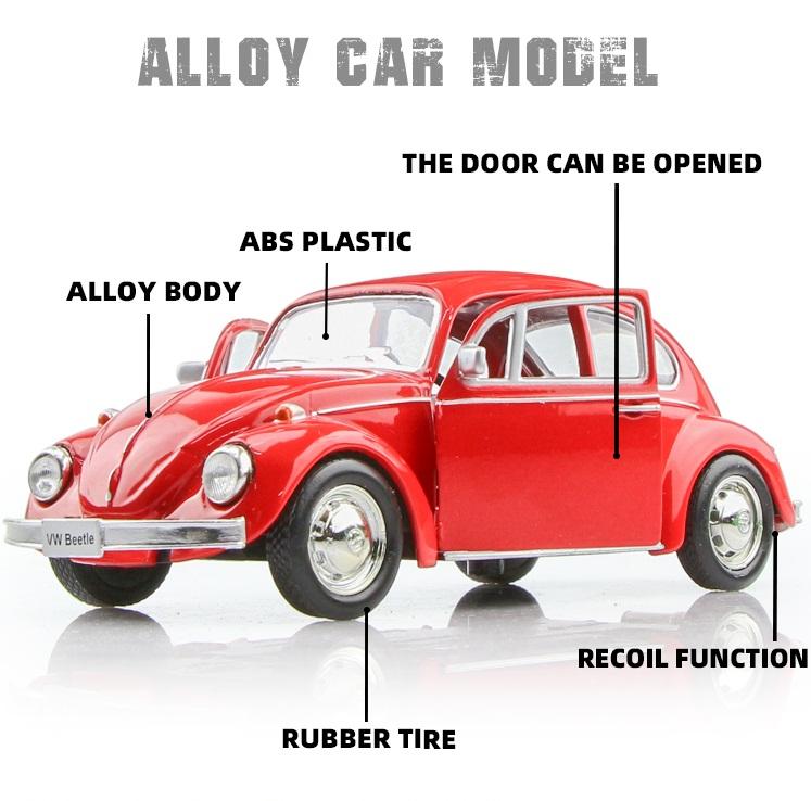 Ретро Классический 1967 Volkswagen Beetle 5-дюймовая Металлическая Машина Симуляция Литой & Игрушечный Транспорт RMZ city 1:36 моделей из сплава, подарки для детей
